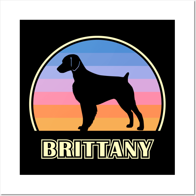 Brittany Vintage Sunset Dog Wall Art by millersye